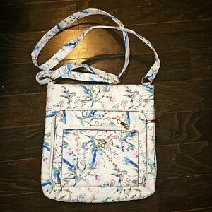 Floral white crossbody purse